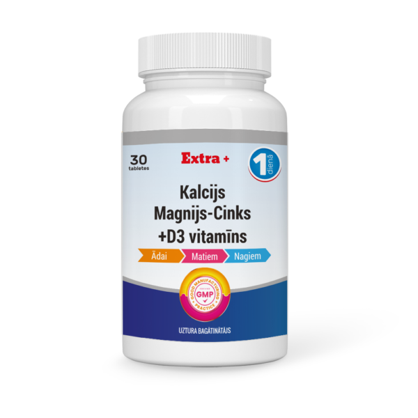 KALCIJS, MAGNIJS, CINKS UN VITAMĪNS D3