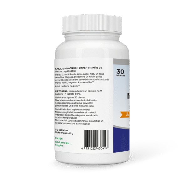 KALCIJS, MAGNIJS, CINKS UN VITAMĪNS D3 - Image 2