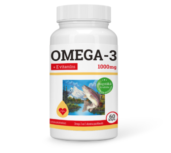 OMEGA-3 ZIVJU EĻĻA 1000MG 180EPS & 120DHS + VITAMĪNS E