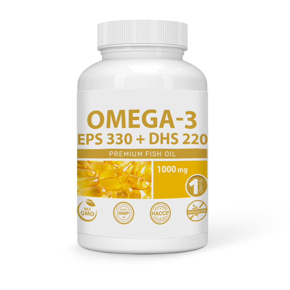 OMEGA-3 ZIVJU EĻĻA 1000MG 330EPS & 220DHS
