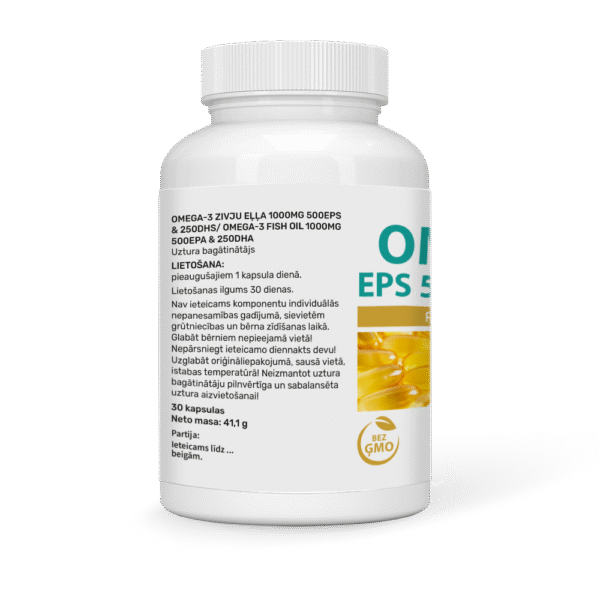 OMEGA-3 ZIVJU EĻĻA 1000MG 500EPS & 250DHS - Image 2