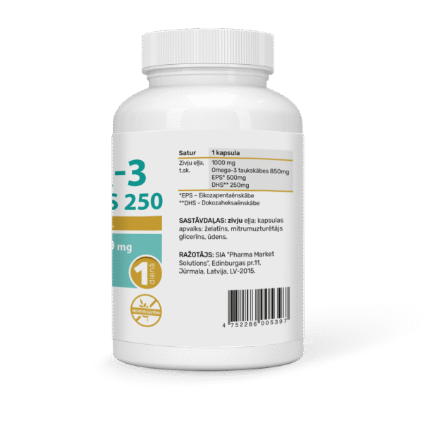 OMEGA-3 ZIVJU EĻĻA 1000MG 500EPS & 250DHS - Image 3
