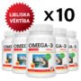 10 gab. komplekts — OMEGA-3 ZIVJU EĻĻA 1000MG 180EPS & 120DHS + VITAMĪNS E/ Omega-3 Fish oil 1000mg 180EPA & 120DHA + Vitamin E  kapsulas