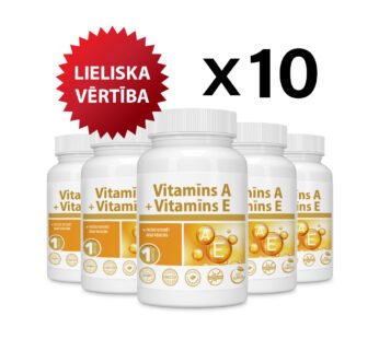 10 gab. komplekts —VITAMĪNS A + VITAMĪNS E / VITAMIN A + VITAMIN E tabletes