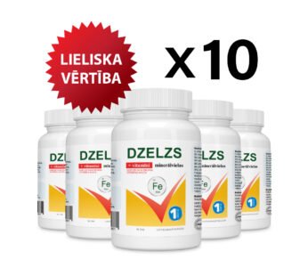 10 gab. komplekts —DZELZS + VITAMĪNI UN MINERĀLVIELAS tabletes